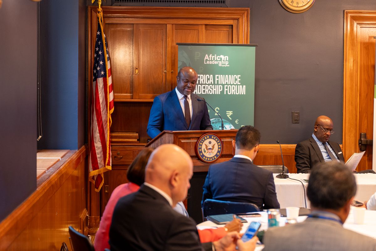 Dr. Ken Giami speaking at the Africa Finance Leadership Forum, United States Senate