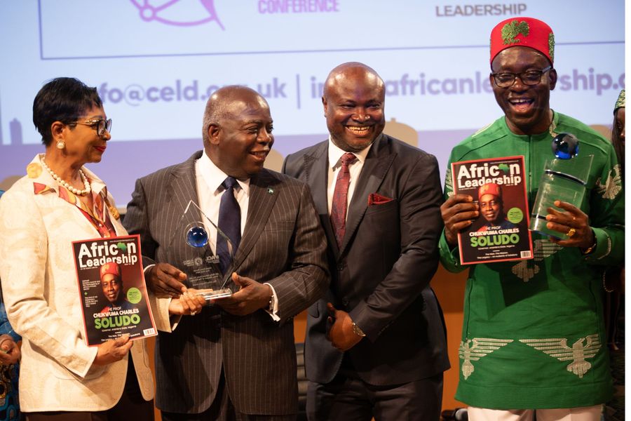 Dr. Ken Giami with H.E. Philip Davis, Mrs. Davis and Professor Chukwuma Soludo