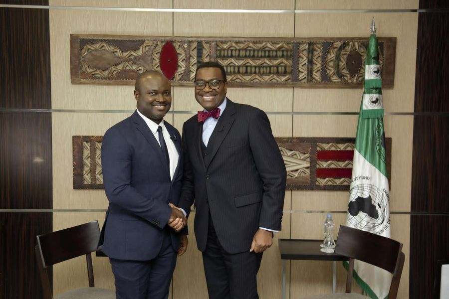 Dr. Ken Giami with Dr. Akinwumi Adesina at the African Development Bank